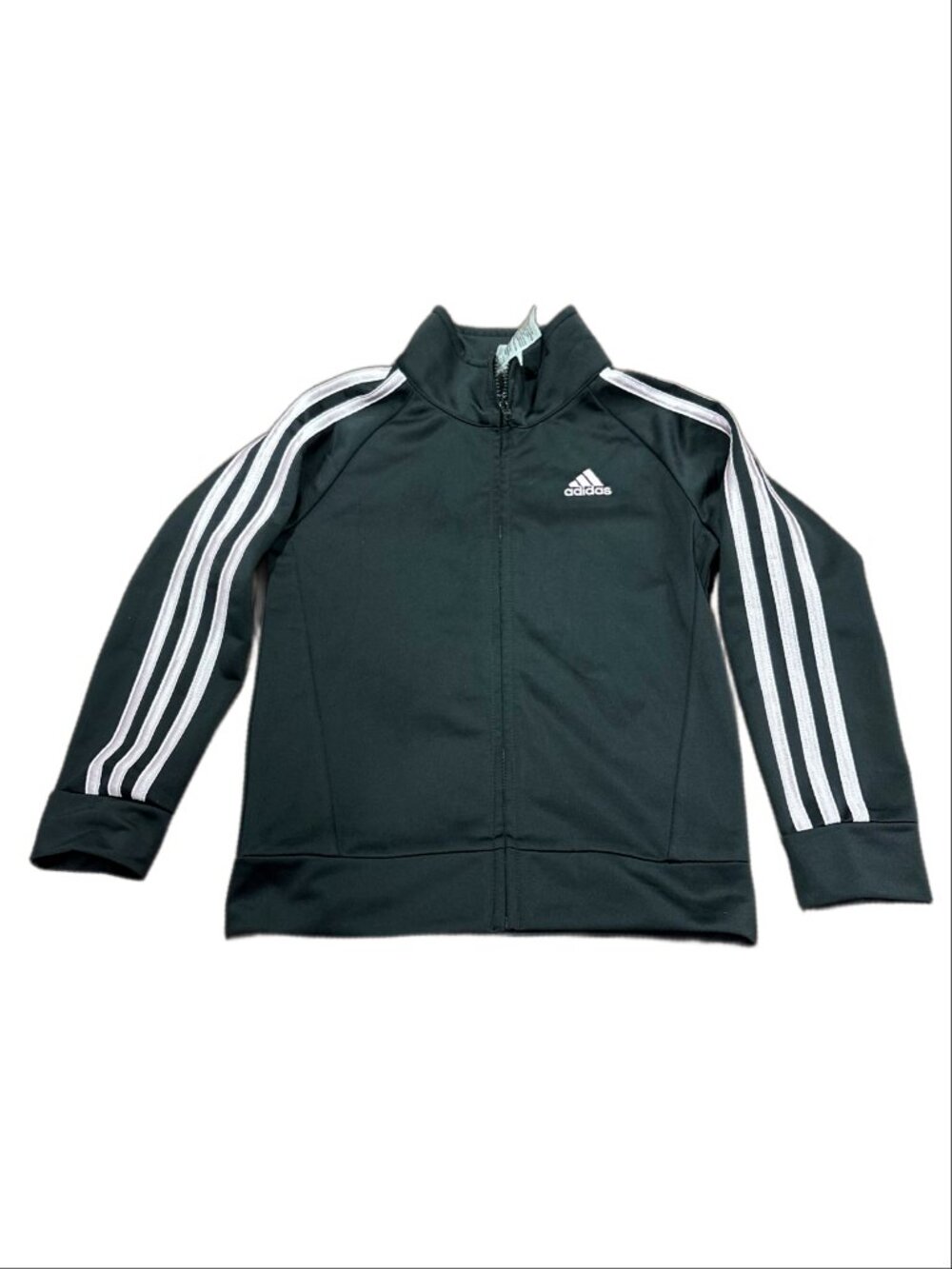Adidas Kids Pink 3-Stripe Full-Zip Track Jacket - Black - Size 5